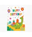 Pictura Tarjeta Zig-Zag - 15x22cm - Tematica Dinosaurios - Triptica sin Envoltorio - Incluye Sobre Blanco - Papel con Certificac