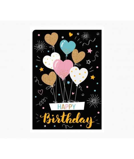 Pictura Tarjeta Zig-Zag - 15x22cm - Tematica Corazones - Triptica sin Envoltorio - Incluye Sobre Blanco - Papel con Certificacio