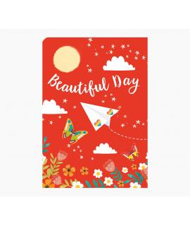Pictura Tarjeta Felicitacion Zig-Zag Triptico - Estampado en Caliente - Lentejuelas - Pop-Up - 15x22cm - Incluye un Sobre Blanco