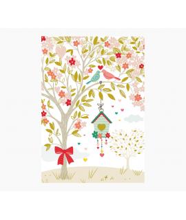 Pictura Tarjeta Felicitacion Zig-Zag Triptico - Estampado en Caliente - Lentejuelas - Pop-Up - 15x22cm - Incluye un Sobre Blanco