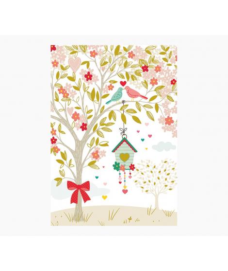 Pictura Tarjeta Felicitacion Zig-Zag Triptico - Estampado en Caliente - Lentejuelas - Pop-Up - 15x22cm - Incluye un Sobre Blanco