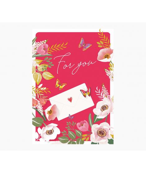 Pictura Tarjeta Felicitacion Zig-Zag Triptico - Estampado en Caliente - Lentejuelas - Pop-Up - 15x22cm - Incluye un Sobre Blanco