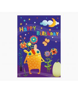 Pictura Tarjeta Zig-Zag - 15x22cm - Tematica de Monstruos - Tarjeta Triptica sin Envoltorio - Incluye Sobre Blanco - Impresas en