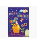 Pictura Tarjeta Zig-Zag - 15x22cm - Tematica de Monstruos - Tarjeta Triptica sin Envoltorio - Incluye Sobre Blanco - Impresas en