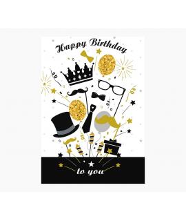 Pictura Tarjeta Zig-Zag - 15x22cm - Tematica Fiesta - Tarjeta Triptica sin Envoltorio - Incluye Sobre Blanco - Papel con Certifi