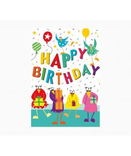 Pictura Tarjeta Zig-Zag - 15x22cm - Tematica Cumpleaños - Triptica sin Envoltorio - Incluye Sobre Blanco - Papel con Certificaci