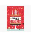 Pictura Tarjeta Zig-Zag - 15x22cm - Tematica Tarta de Cumpleaños - Triptica sin Envoltorio - Incluye Sobre Blanco - Papel con Ce