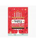 Pictura Tarjeta Zig-Zag - 15x22cm - Tematica Tarta de Cumpleaños - Triptica sin Envoltorio - Incluye Sobre Blanco - Papel con Ce
