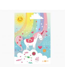 Pictura Tarjeta Zig-Zag - 15x22cm - Tematica Unicornio - Triptica sin Envoltorio - Incluye Sobre Blanco - Papel con Certificacio