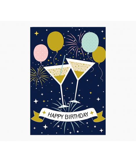 Pictura Tarjeta Zig-Zag - 15x22cm - Tematica Fiesta - Tarjeta Triptica sin Envoltorio - Incluye Sobre Blanco - Papel con Certifi