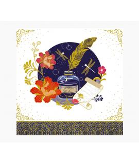 Pictura Tarjeta Arabesque - 16x16cm - Tematica de Diseño Arabe - Tarjeta Triptica sin Envoltorio - Incluye Sobre Blanco - Impres