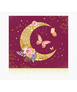 Pictura Tarjeta Arabesque - 16x16cm - Tematica Luna - Tarjeta Triptica - Incluye Sobre Blanco - Papel con Certificacion FSC