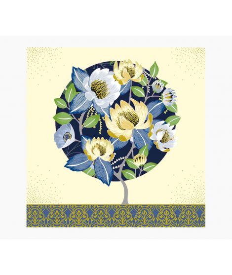Pictura Tarjeta Arabesque - 16x16cm - Tematica de Flores - Tarjeta Triptica sin Envoltorio - Incluye Sobre Blanco - Impresas en 