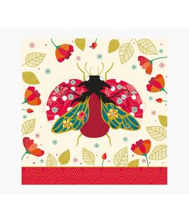 Pictura Tarjeta Arabesque - 16x16cm - Tematica Mariquitas - Tarjeta Triptica sin Envoltorio - Incluido Sobre Blanco - Papel con 