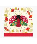 Pictura Tarjeta Arabesque - 16x16cm - Tematica Mariquitas - Tarjeta Triptica sin Envoltorio - Incluido Sobre Blanco - Papel con 