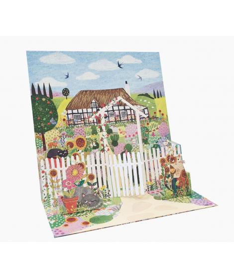 Pictura Tarjeta 3D Pop-Up - 16x16cm - Tematica Casa de Campo - Embolsada Individualmente - Incluye Sobre Blanco - Papel con Cert
