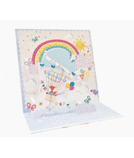 Pictura Tarjeta 3D Pop-Up - 16x16cm - Tematica Cielo - Embolsada Individualmente - Incluye Sobre Blanco - Papel con Certificacio