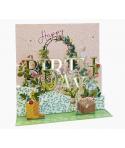 Pictura Tarjeta 3D Pop-Up - 16x16cm - Tematica Invernadero - Embolsada Individualmente - Incluye Sobre Blanco - Papel con Certif