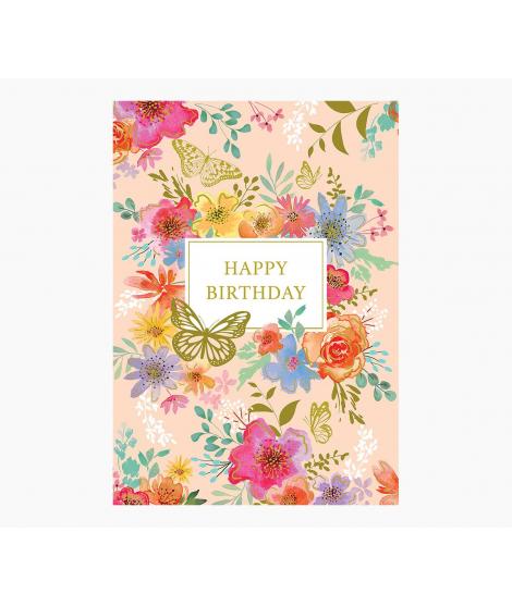 Pictura Tarjeta Zig-Zag - 15x22cm - Tematica de Flores - Tarjeta Triptica sin Envoltorio - Incluye Sobre Blanco - Impresas en Pa