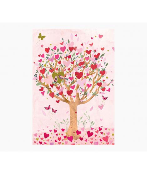Pictura Tarjeta Zig-Zag - 15x22cm - Tematica Corazones - Tarjeta Triptica sin Envoltorio - Incluido Sobre Blanco - Papel con Cer