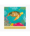 Pictura Tarjeta Arabesque - 16x16cm - Tematica Tortuga - Tarjeta Triptica sin Envoltorio - Incluido Sobre Blanco - Papel con Cer