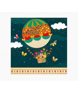 Pictura Tarjeta Arabesque - 16x16cm - Tematica Globo Aerostatico - Tarjeta Triptica sin Envoltorio - Incluido Sobre Blanco - Pap