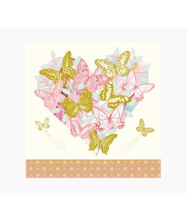 Pictura Tarjeta Arabesque - 16x16cm - Tematica Mariposas - Triptica sin Envoltorio - Incluye Sobre Blanco - Papel con Certificac