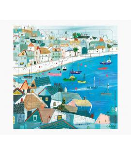 Pictura Tarjeta Puzzle Vista del Puerto de 49 Piezas + Tarjeta Plegada - Troquelado - 15.5x15.5cm - Incluye Sobre Blanco y Envol