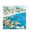 Pictura Tarjeta Puzzle Vista del Puerto de 49 Piezas + Tarjeta Plegada - Troquelado - 15.5x15.5cm - Incluye Sobre Blanco y Envol
