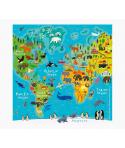 Pictura Tarjeta Puzzle - 15.5x15.5cm - Tematica Mapa del Mundo - 25 Piezas - Incluye Tarjeta Plegada y Sobre Blanco - Certificac