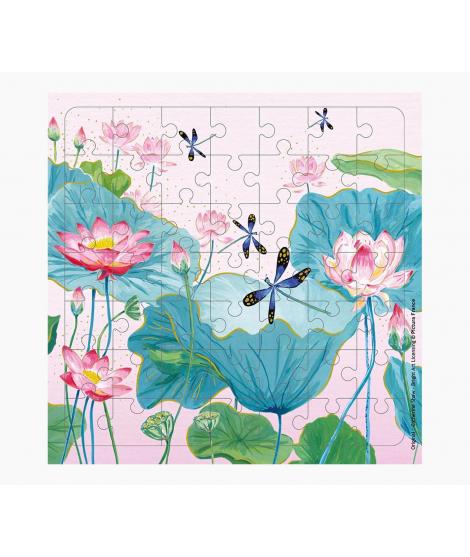 Pictura Tarjeta Puzzle - 15.5x15.5cm - Tematica de Libelulas - 49 Piezas - Incluye Tarjeta Plegada y Sobre Blanco - Certificacio