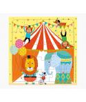 Pictura Tarjeta Puzzle - 15.5x15.5cm - Tematica Circo - 25 Piezas - Tarjeta Plegada Incluida - Embolsada en Celofan - Sobre Blan