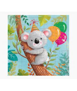 Pictura Tarjeta Puzzle - 15.5x15.5cm - Tematica Koala - 25 Piezas - Incluye Sobre Blanco - Certificacion FSC