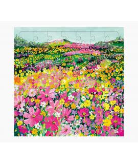 Pictura Tarjeta Puzzle - 15.5x15.5cm - Tematica de Flores - 49 Piezas - Incluye Tarjeta Plegada y Sobre Blanco - Certificacion F