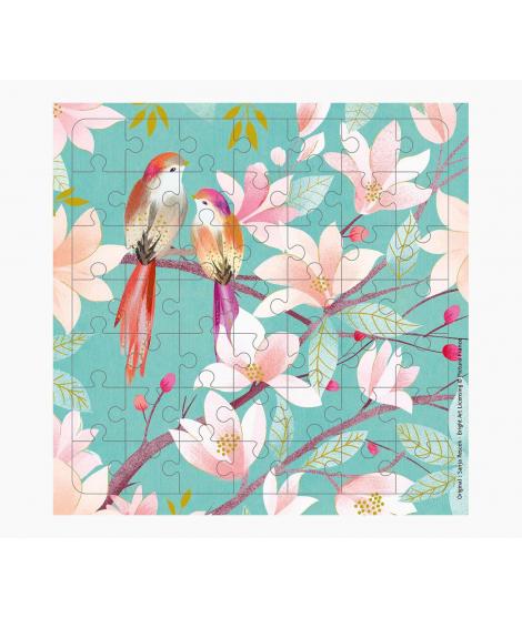 Pictura Tarjeta Puzzle - 15.5x15.5cm - Tematica de Pajaros - 49 Piezas - Incluye Tarjeta Plegada y Sobre Blanco - Certificacion 