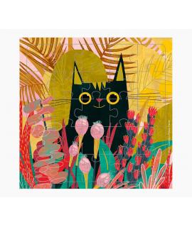 Pictura Tarjeta Puzzle Gatos - 15.5x15.5cm - 25 Piezas - Tematica Felina - Incluye Tarjeta Plegada y Sobre Blanco - Certificacio