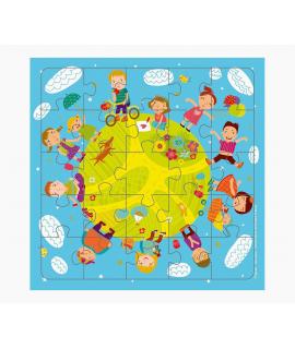 Pictura Tarjeta Puzzle - 15.5x15.5cm - Tematica Infantil - 25 Piezas - Incluye Sobre Blanco - Certificacion FSC
