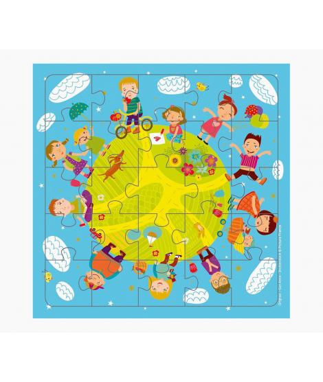 Pictura Tarjeta Puzzle - 15.5x15.5cm - Tematica Infantil - 25 Piezas - Incluye Sobre Blanco - Certificacion FSC