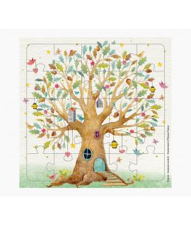 Pictura Tarjeta Puzzle - 15.5x15.5cm - Tematica Arbol Casa - 25 Piezas - Incluye Tarjeta Plegada y Sobre Blanco - Certificacion 