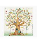 Pictura Tarjeta Puzzle - 15.5x15.5cm - Tematica Arbol Casa - 25 Piezas - Incluye Tarjeta Plegada y Sobre Blanco - Certificacion 