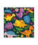 Pictura Tarjeta Puzzle Dinosaurios - 15.5x15.5cm - 25 Piezas - Tematica de Dinosaurios - Incluye Tarjeta Plegada y Sobre Blanco 