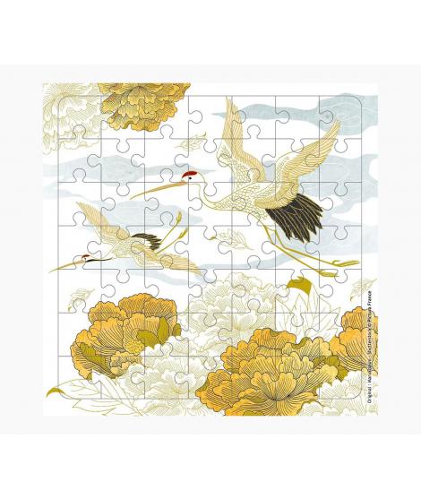 Pictura Tarjeta Puzzle - 15.5x15.5cm - Tematica Grullas - 49 Piezas - Incluye Tarjeta Plegada y Sobre Blanco - Certificacion FSC