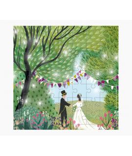 Pictura Tarjeta Puzzle - 15.5x15.5cm - Tematica Boda - 49 Piezas - Tarjeta Plegada Incluida - Embolsada en Celofan - Sobre Blanc