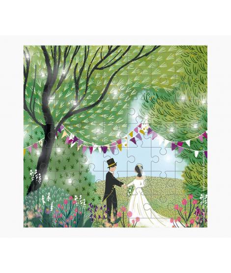 Pictura Tarjeta Puzzle - 15.5x15.5cm - Tematica Boda - 49 Piezas - Tarjeta Plegada Incluida - Embolsada en Celofan - Sobre Blanc