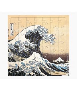 Pictura Tarjeta Puzzle - 15.5x15.5cm - Tematica La Gran Ola de Kanagawa - 49 Piezas - Incluye Tarjeta Plegada y Sobre Blanco - C