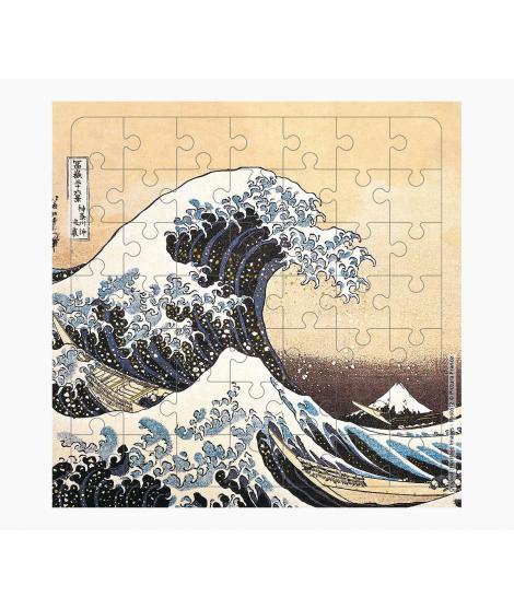 Pictura Tarjeta Puzzle - 15.5x15.5cm - Tematica La Gran Ola de Kanagawa - 49 Piezas - Incluye Tarjeta Plegada y Sobre Blanco - C
