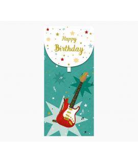 Pictura Tarjeta Money Cards - Tarjeta de Regalo Vertical - Tematica Guitarra - 9.6x21.3cm - Embolsada Individualmente en Celofan