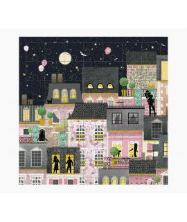 Pictura Tarjeta Puzzle - 15.5x15.5cm - Tematica Ciudad de Noche - 49 Piezas - Incluye Tarjeta Plegada y Sobre Blanco - Certifica