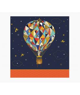 Pictura Tarjeta Arabesque - 16x16cm - Tematica Globo Aerostatico - Triptica sin Envoltorio - Incluye Sobre Blanco - Papel con Ce