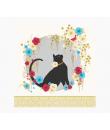 Pictura Tarjeta Arabesque - 16x16cm - Tematica Gato Negro - Tarjeta Triptica sin Envoltorio - Incluido Sobre Blanco - Papel con 